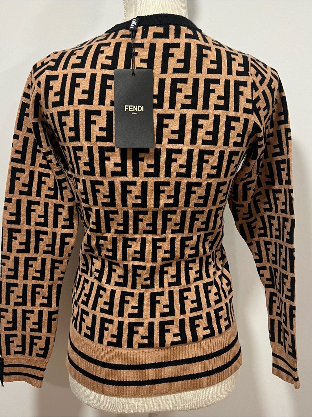 Black and Tan Logo Knit Sweater - Picture 2 of 2